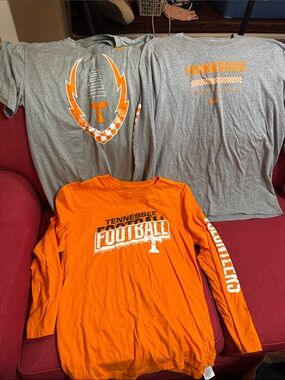 Tennessee Football Tee Trio - Orange & Gray- 2 LS & 1 SS- Nike/Fanatics